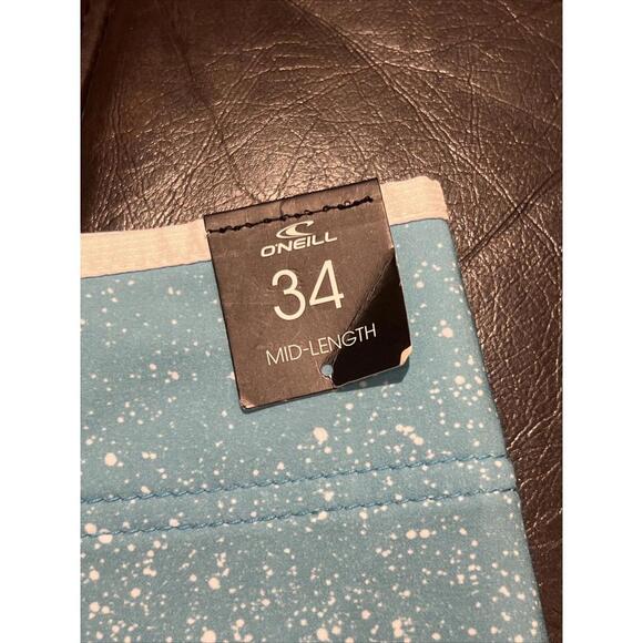 New O'NEILL Swim Trunks Boardshorts Green Blue HYPERFREAK Mens 34 Stretch Pocket - Picture 2 of 6